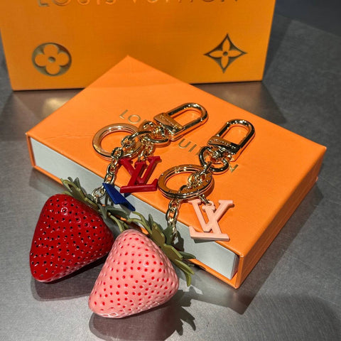 Pre Order Strawberry Luxury Logo Keychain