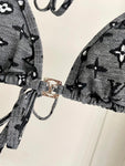 Pre Order Charcoal Luxury Logo Bikini Set