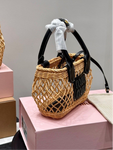 Pre Order Luxury Black Logo Design Basket Handbag