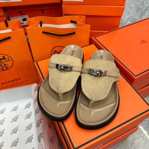 Pre Order Luxury Empire Suede Sandals In Beige