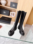 Pre Order Black Leather Luxury Logo Calf Boots