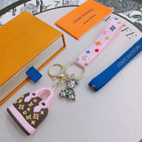 Pre Order Pink Handbag & Bear Luxury Design Combo Keychain