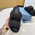 Pre Order Luxury Logo Crochet Double Strap Slides