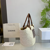 Pre Order Luxury Logo Detail Beach Bag In White