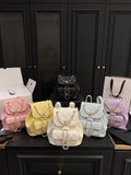 Pre Order Luxury Logo Double Chain  Backpack (6 Colours)