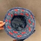 Pre Order Cherry Logo Design Luxury Denim Bucket Hat