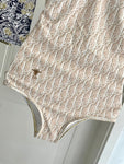 Pre Order Luxury Nude Cd Logo Design Cross Back Swimsuit