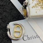 Pre Order Luxury Gold Initial Hoops In Silver