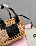 Pre Order Luxury Black Logo Design Basket Handbag