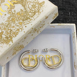 Pre Order Luxury Gold Initial Hoops In Silver