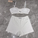Pre Order Luxury Logo Waist Band Shorts & Matching Logo Bralet