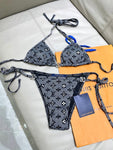 Pre Order Charcoal Luxury Logo Bikini Set