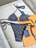 Pre Order Charcoal Luxury Logo Bikini Set