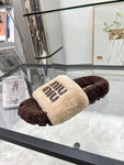 Pre Order Fluffy Luxury Logo Teddy Slippers