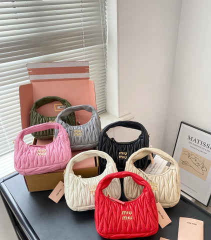 Pre Order Luxury Pleated Design Logo Mini Bag (7 Colours)