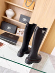 Pre Order Black Leather Luxury Logo Calf Boots