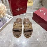 Pre Order Luxury Logo Buckle Design Platform Slides