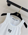 Pre Order Luxury w a n g Logo Crop Vest Tee