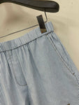 Pre Order Blue Pin Stripe Luxury Logo Short & Shirt Set
