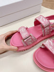 Pre Order Luxury Logo Pink Sandals