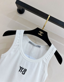 Pre Order Luxury w a n g Logo Crop Vest Tee