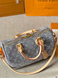 Pre Order Luxury Logo Denim Speedy Bag (2 Styles)