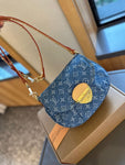 Pre Order Luxury Denim Logo Studded Strap Bag