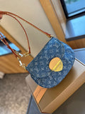 Pre Order Luxury Denim Logo Studded Strap Bag