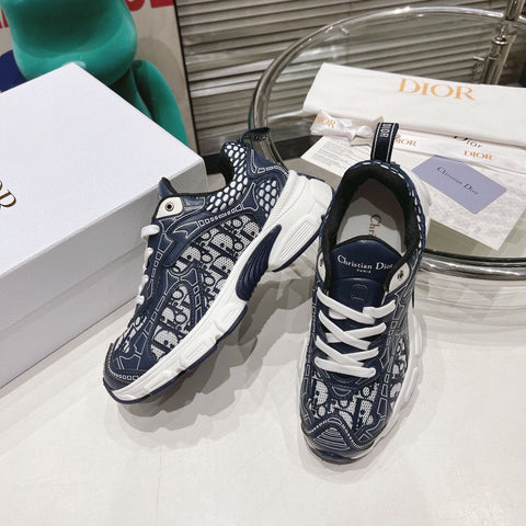 Pre Order Luxury Leather Blue Logo Design Trainers