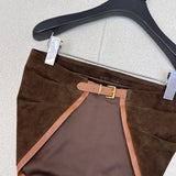 Pre Order Suede Bandeau Luxury Logo Open Back Top