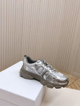Pre Order Luxury Logo Trainers In Grey/Silver