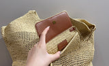 Pre Order Luxury Gold Letter Logo Wicker Bag With Matching Purse (2 Colours)