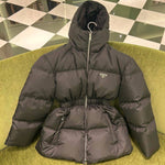 Pre Order Hooded Luxury Logo Scrunch Waist Puffer Coat