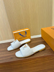 Pre Order Luxury Gold Logo Wicker Flat Mules (8 Colours)