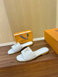 Pre Order Luxury Gold Logo Wicker Flat Mules (8 Colours)
