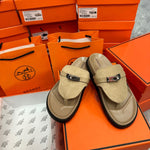 Pre Order Luxury Empire Suede Sandals In Beige