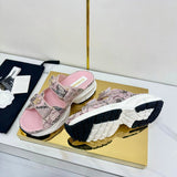 Pre Order Luxury Logo Snake Print Sandals (3 Colours)