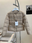 Pre Order Luxury Tie Waist Padded Zip Pocket Coat
