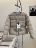 Pre Order Luxury Tie Waist Padded Zip Pocket Coat