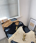 Pre Order Luxury Gold Logo Tassle Beach Bag