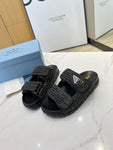 Pre Order Luxury Logo Crochet Double Strap Slides