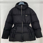Pre Order Hooded Luxury Logo Scrunch Waist Puffer Coat