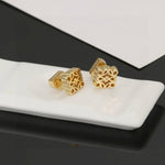 Pre Order Gold Luxury Logo Design Stud Earrings