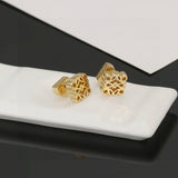 Pre Order Gold Luxury Logo Design Stud Earrings