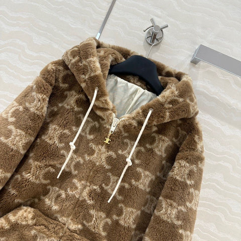 Pre Order Luxury Design Fur Coat With Hood
