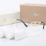 Pre order Luxury Side Letter Logo Gold Frame Sunglasses (4 Colours)