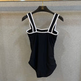 Pre Order Luxury White Logo Tie Waist Swimsuit