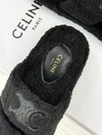 Pre Order Double Strap Luxury Logo Design Teddy Slippers