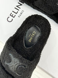 Pre Order Double Strap Luxury Logo Design Teddy Slippers