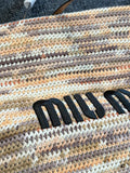 Pre Order Luxury Crochet Logo Stripe Handbag